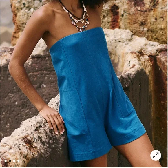 NWT Free People Strapless Adalee Romper - Picture 2 of 6